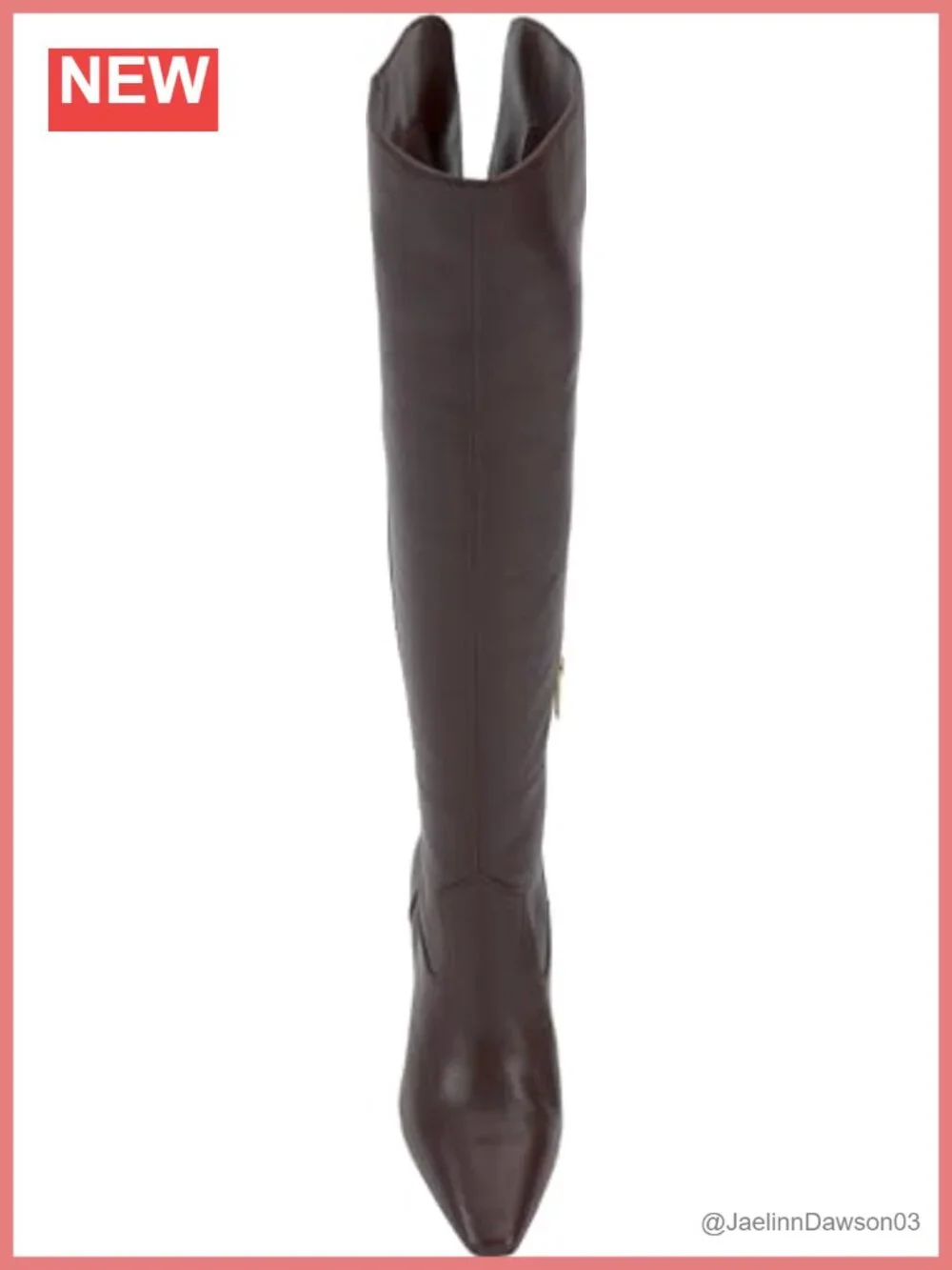 Vince Camuto Shalie2 Over-The-Knee Leather Boots Pointed Toe Stacked Heel Wide